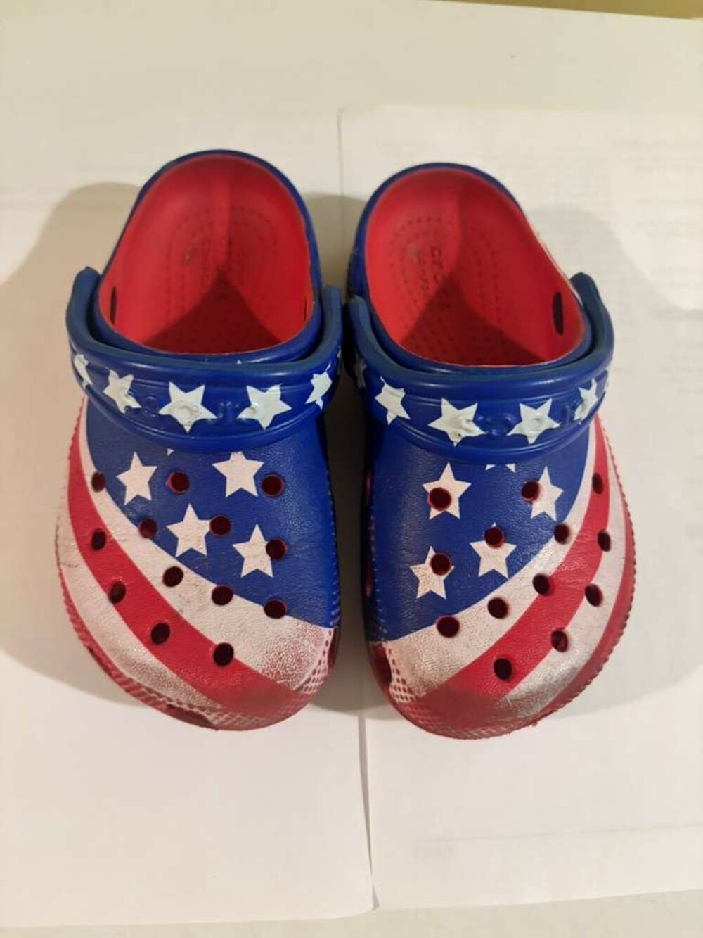 Crocs Kids Classic Clog USA Flag Americana Stars and Stripes Size C9